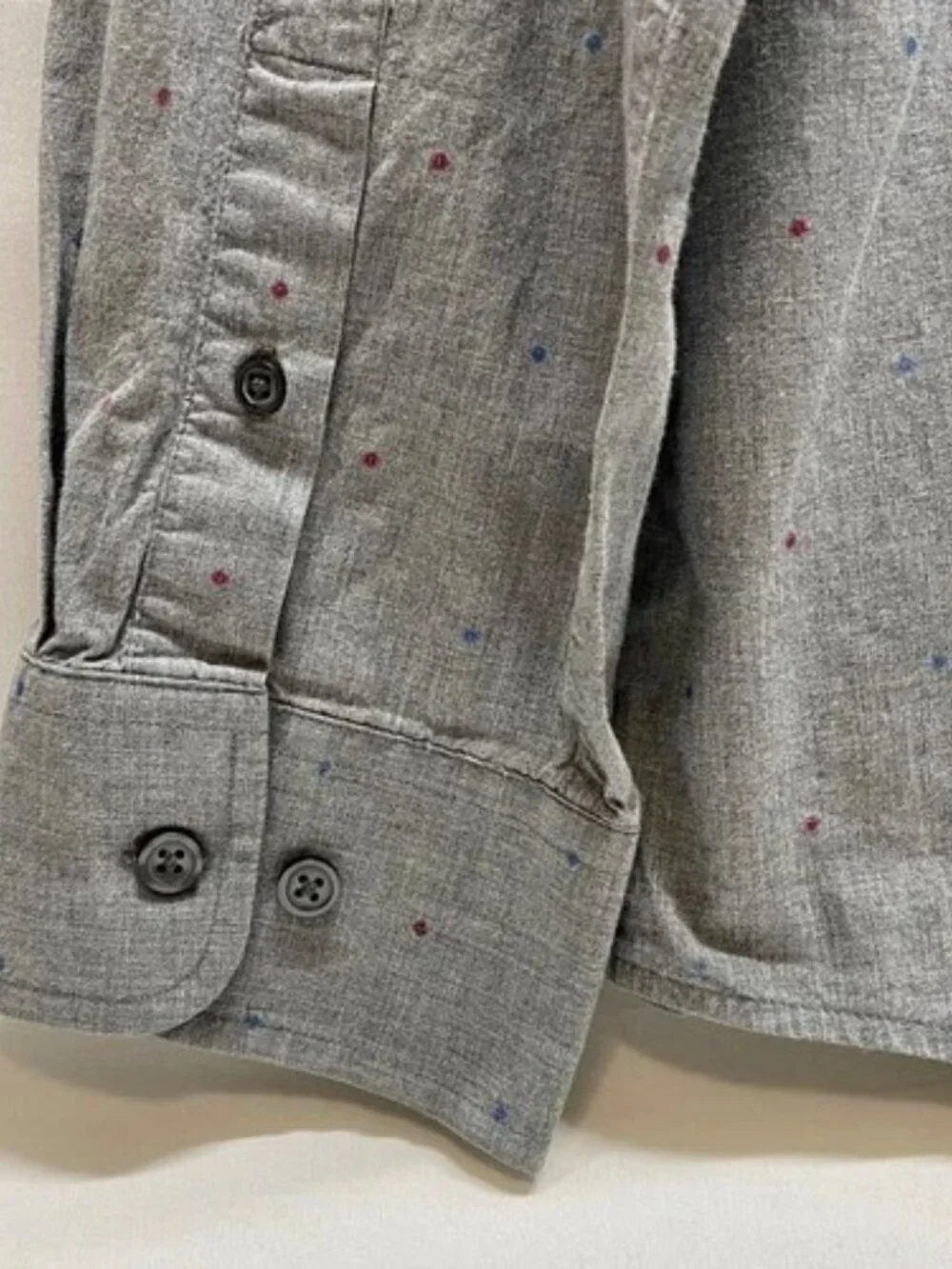 Banana Republic Dress Shirt Men's XL Grey Confetti Soft Wash Standard‎ Fit EUC